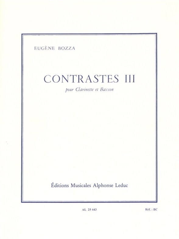 Cover: 9790046254437 | Contrasts III | Eugène Bozza | Buch | Alphonse Leduc