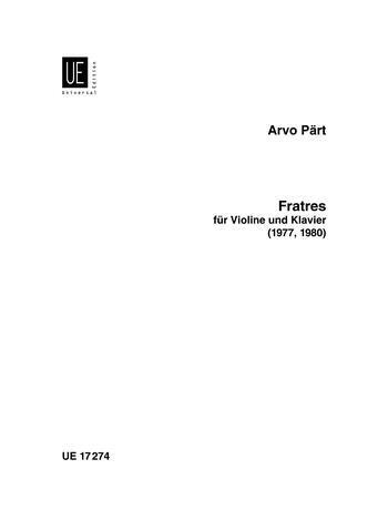 Cover: 9783702414719 | Fratres | für Violine und Klavier. | Arvo Pärt | Broschüre | Buch