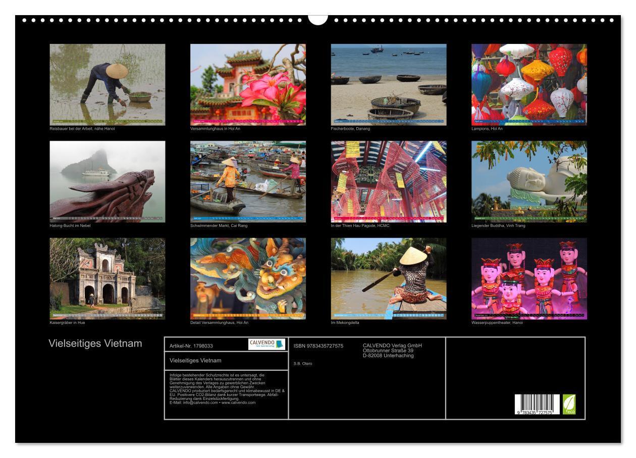 Bild: 9783435727575 | Vielseitiges Vietnam (Wandkalender 2025 DIN A2 quer), CALVENDO...