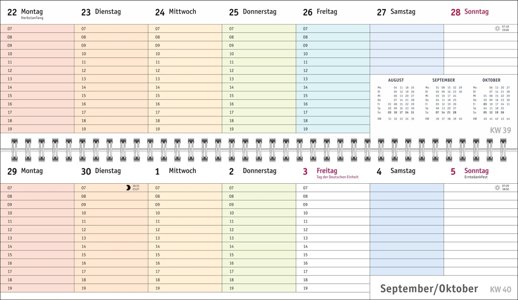 Bild: 9783756406050 | Bunte Wochen Wochenquerplaner 2025 | Heye | Kalender | Spiralbindung