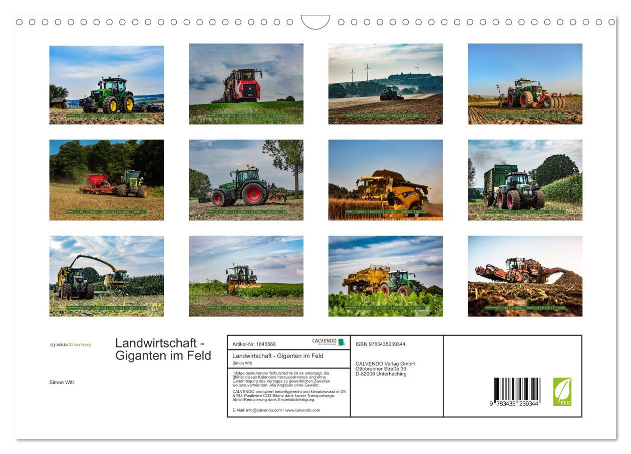 Bild: 9783435239344 | Landwirtschaft - Giganten im Feld (Wandkalender 2025 DIN A3 quer),...