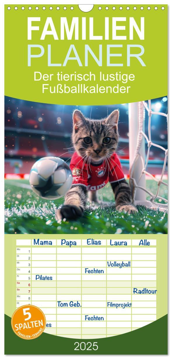 Cover: 9783457194706 | Familienplaner 2025 - Der tierisch lustige Fußballkalender mit 5...