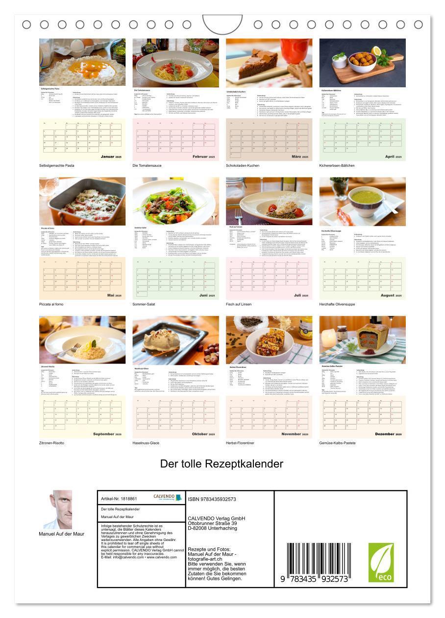 Bild: 9783435932573 | Der tolle Rezeptkalender (Wandkalender 2025 DIN A4 hoch), CALVENDO...