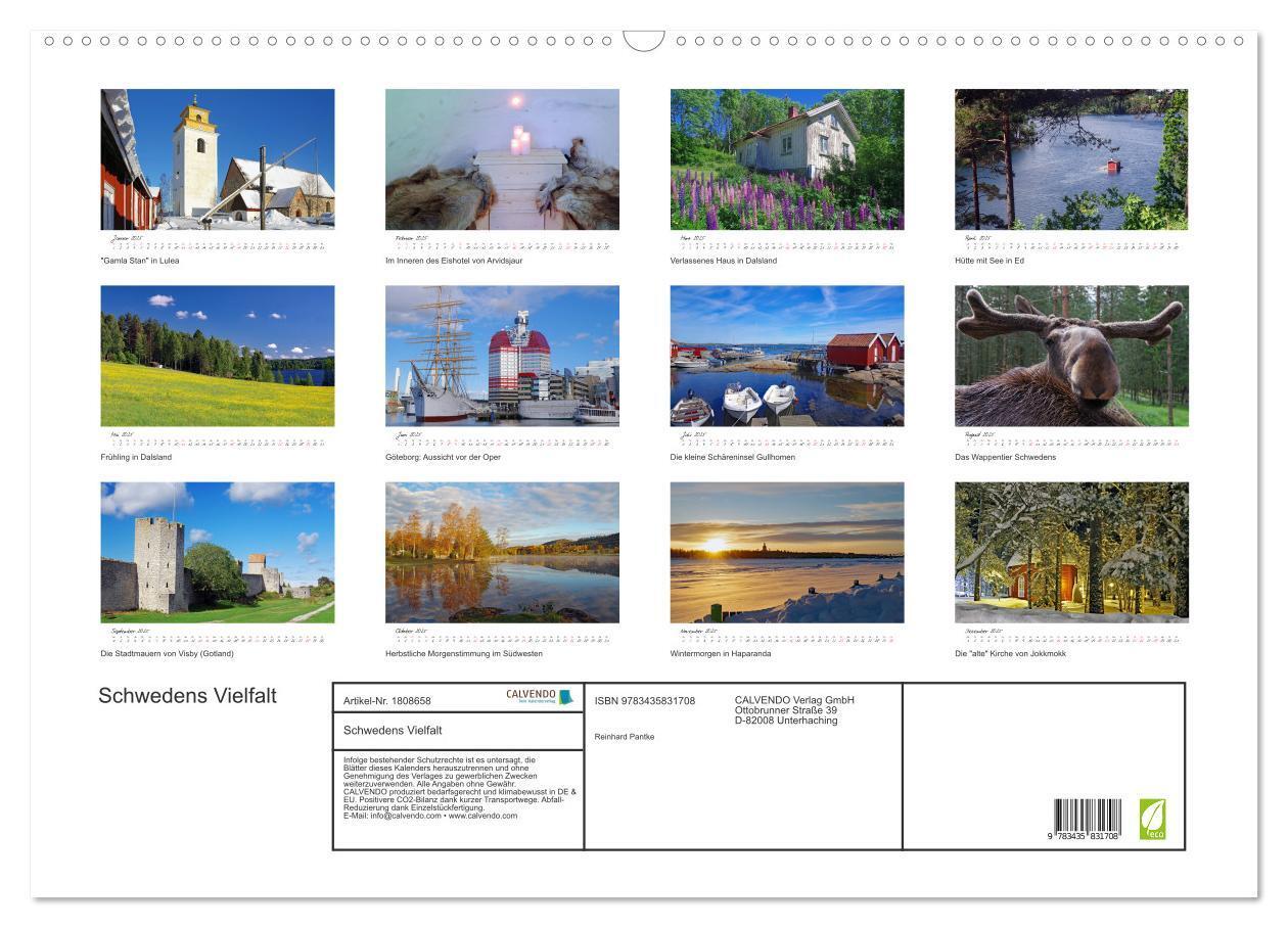 Bild: 9783435831708 | Schwedens Vielfalt (Wandkalender 2025 DIN A2 quer), CALVENDO...