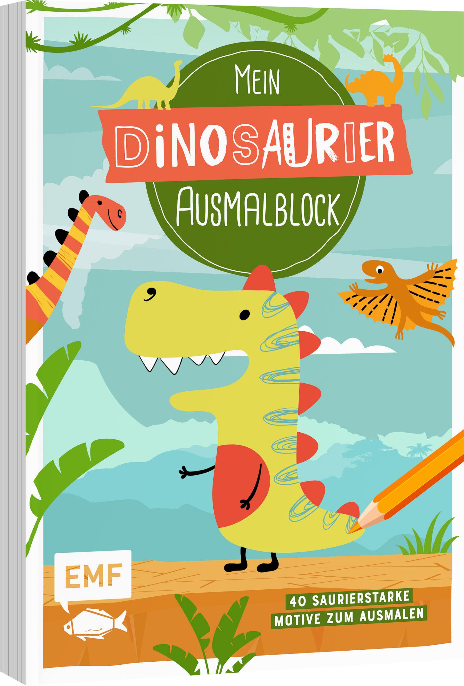 Cover: 9783745913279 | Mein Dinosaurier-Ausmalblock | 40 saurierstarke Motive zum Ausmalen