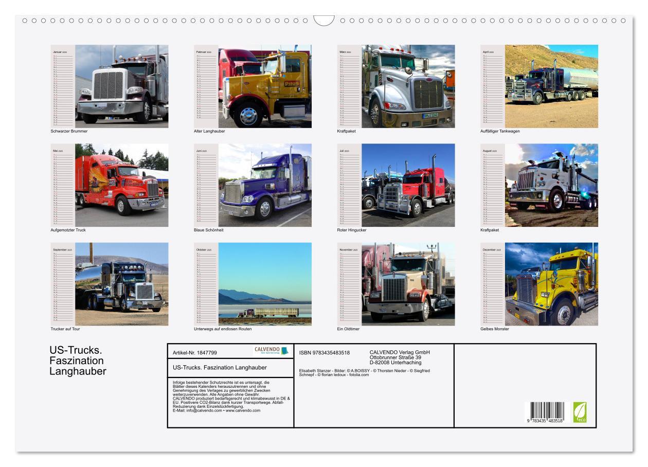 Bild: 9783435483518 | US-Trucks. Faszination Langhauber (Wandkalender 2025 DIN A2 quer),...