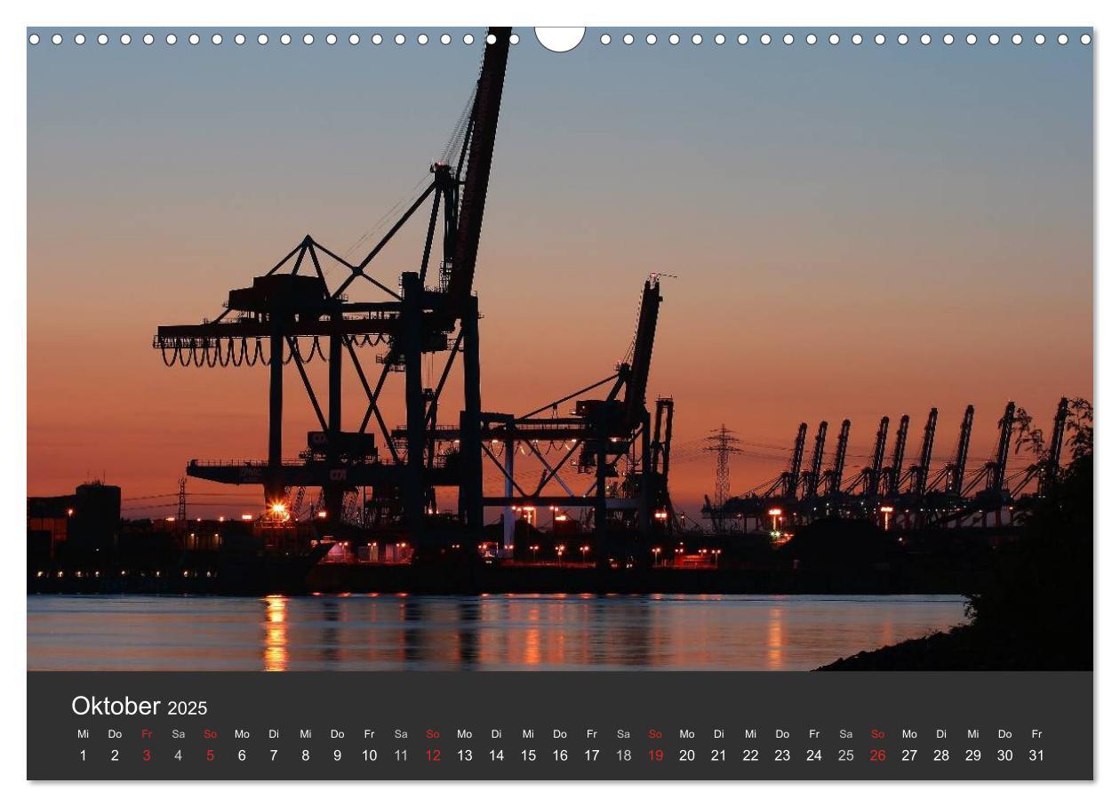 Bild: 9783435762460 | Hamburger Hafen bei Nacht (Wandkalender 2025 DIN A3 quer), CALVENDO...