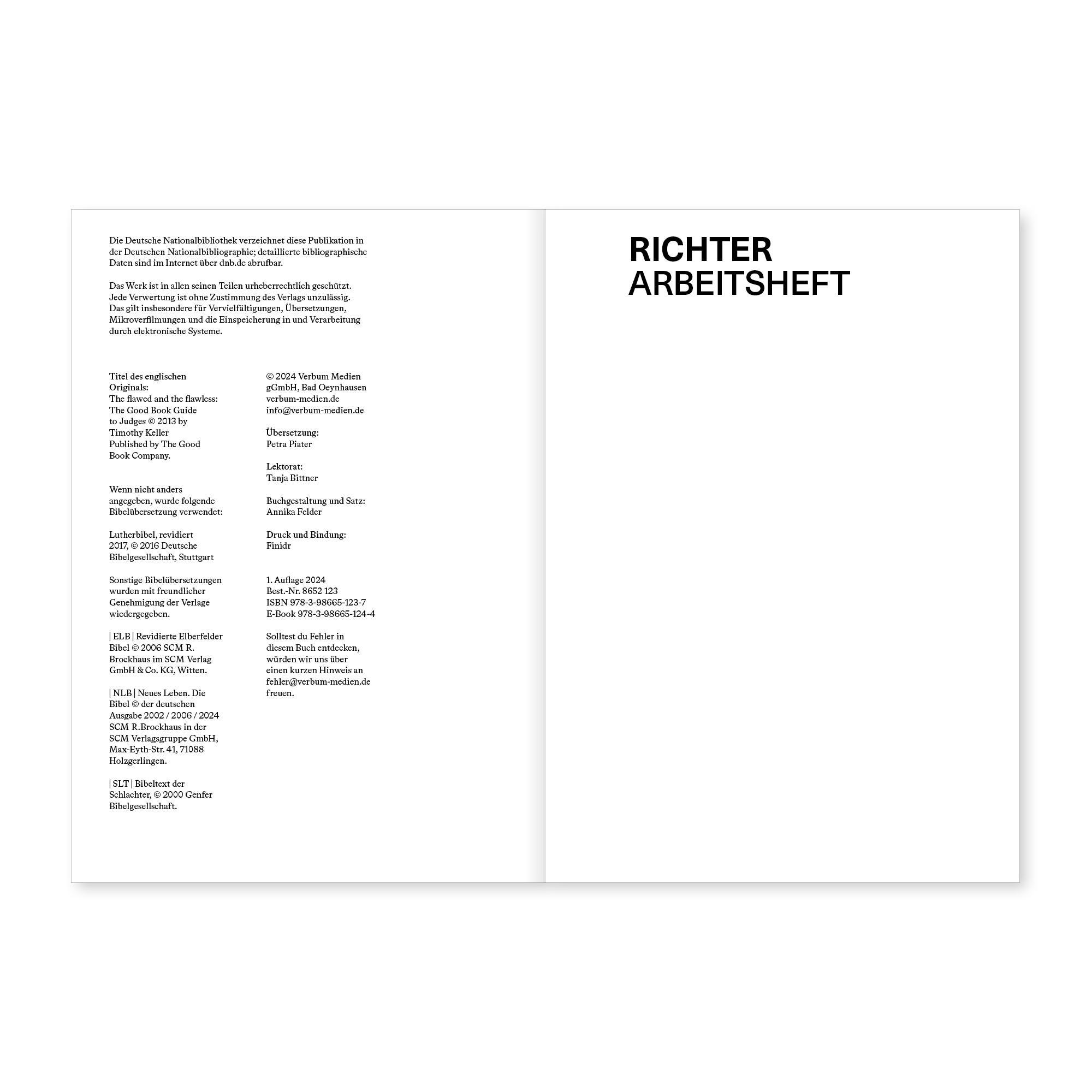 Bild: 9783986651237 | Richter Arbeitsheft (Die Bibel erklärt) | Timothy Keller | Taschenbuch