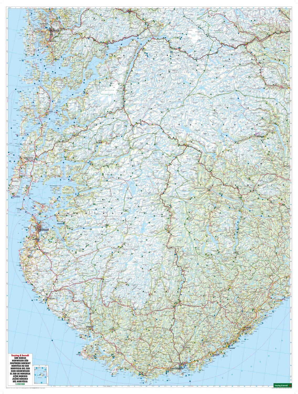 Bild: 9783707921601 | Norwegen Süd, Straßen- und Freizeitkarte 1:250.000, freytag &amp; berndt