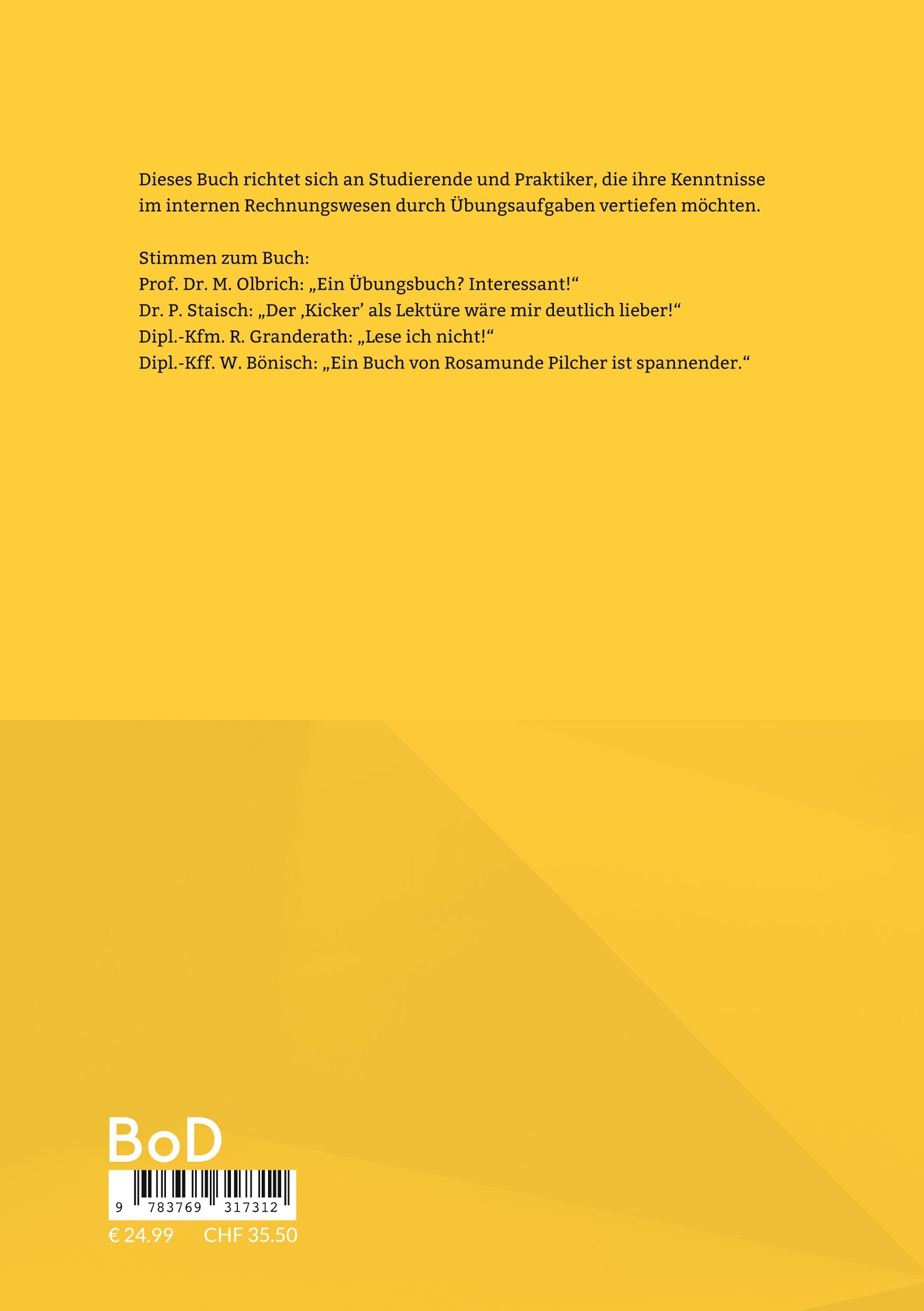 Rückseite: 9783769317312 | Internes Rechnungswesen in Fällen | Torsten Mindermann | Taschenbuch