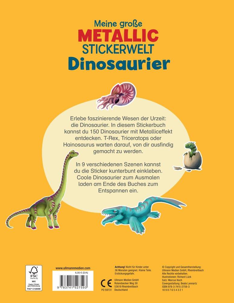 Rückseite: 9783741527593 | Meine große Metallic-Stickerwelt Dinosaurier | Richard Lück | Buch