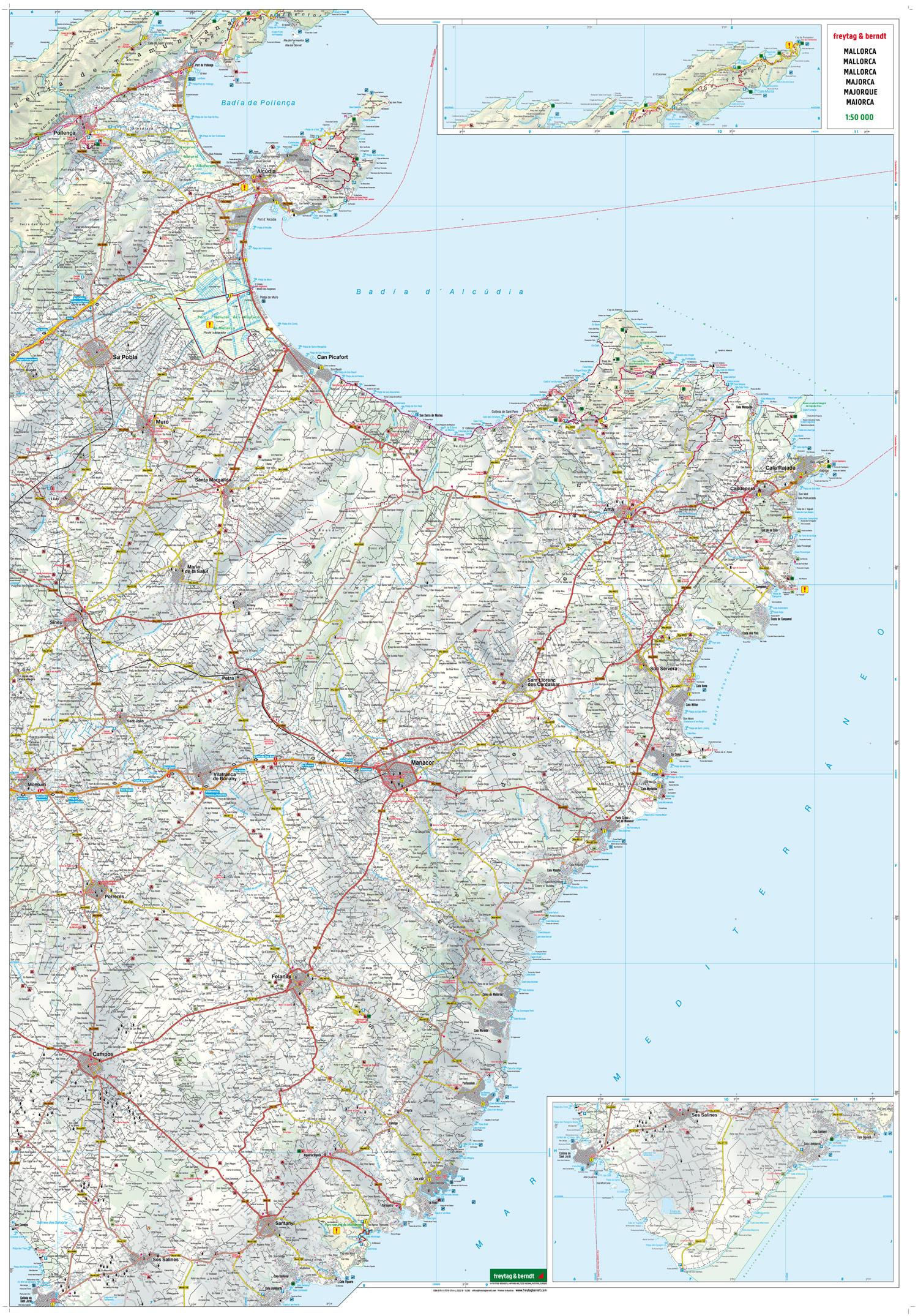 Bild: 9783707921144 | Mallorca, Straßen- und Freizeitkarte 1:50.000, freytag &amp; berndt | 2022