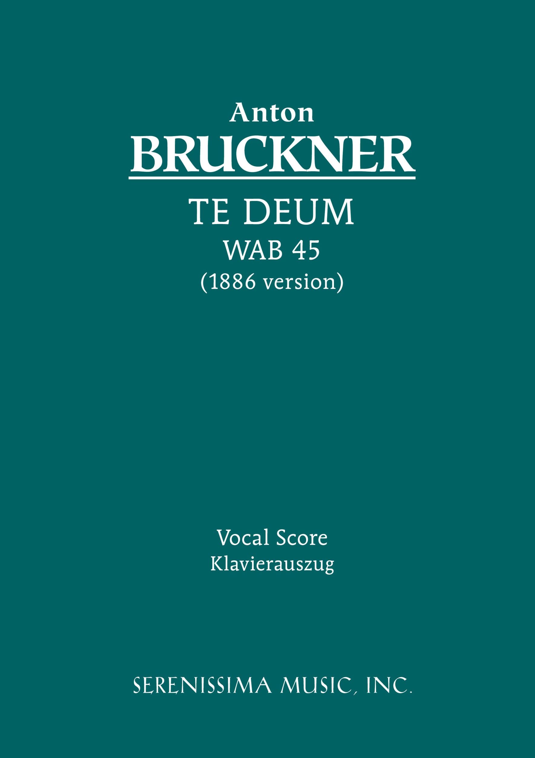 Cover: 9781932419344 | Te Deum, WAB 45 | Vocal score | Anton Bruckner | Taschenbuch | Latein