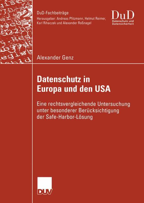 Cover: 9783824421855 | Datenschutz in Europa und den USA | Alexander Genz | Taschenbuch | xx