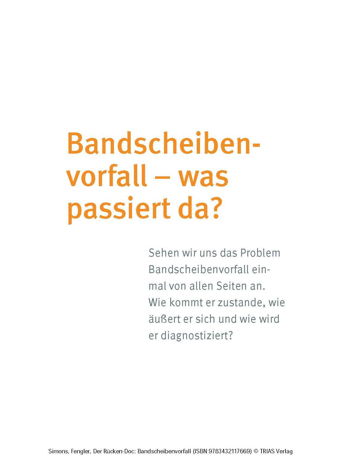 Bild: 9783432117669 | Der Rücken-Doc: Bandscheibenvorfall | Patrick Simons (u. a.) | Buch