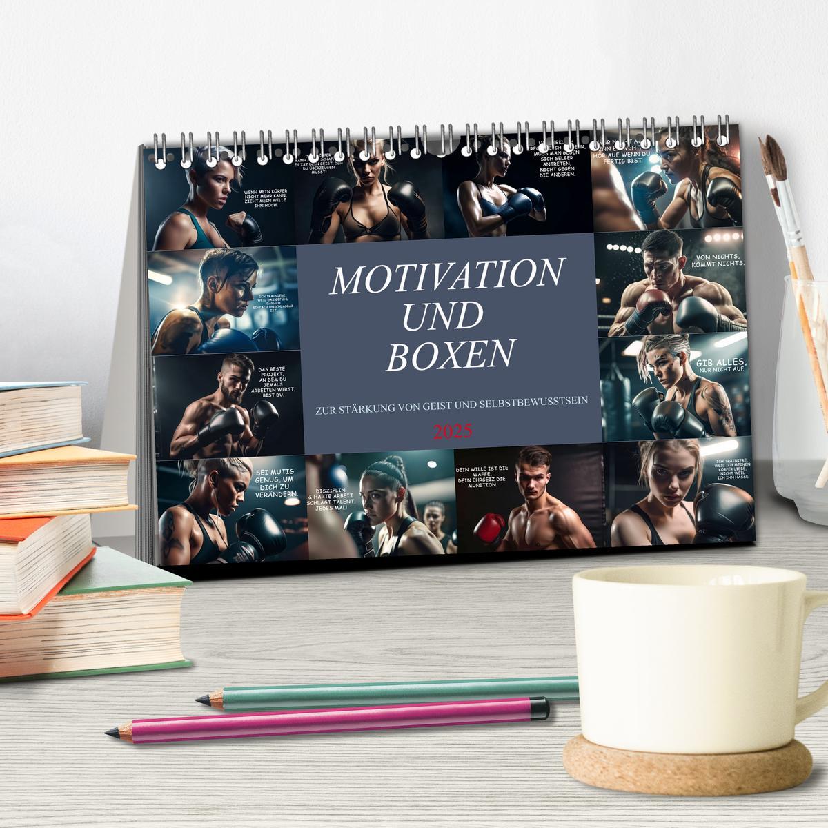 Bild: 9783383909948 | Motivation und Boxen (Tischkalender 2025 DIN A5 quer), CALVENDO...