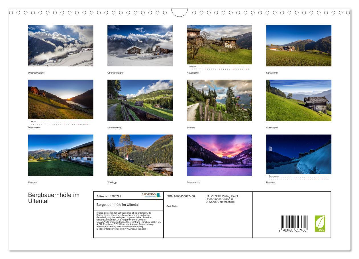 Bild: 9783435617456 | Bergbauernhöfe im Ultental (Wandkalender 2025 DIN A3 quer),...