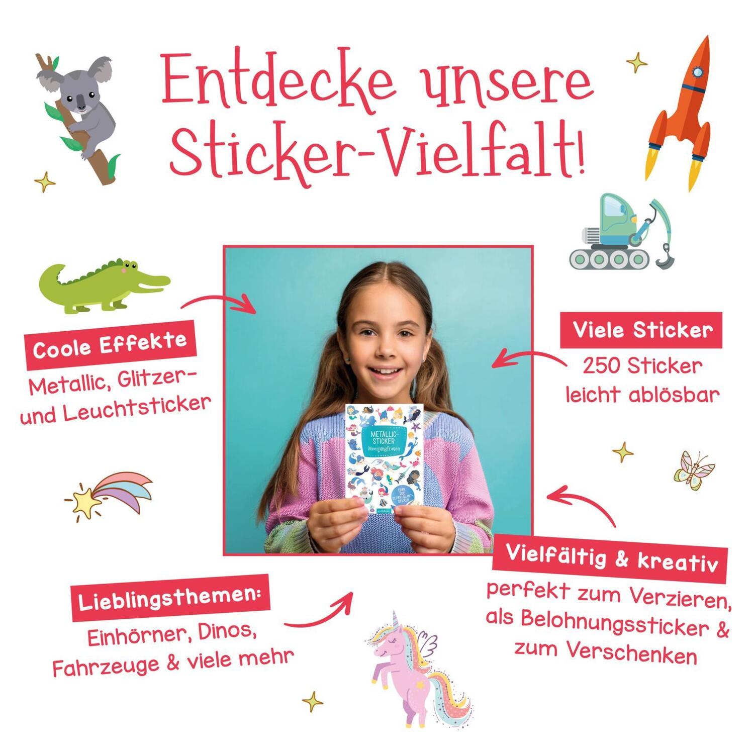 Bild: 4014489122371 | Glitzerspaß - Meerjungfrauen-Sticker | Über 250 Glitzersticker | Stück