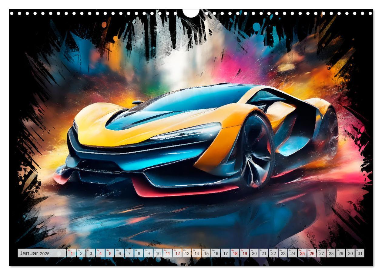 Bild: 9783383860805 | Coole KI-generierte SPORTWAGEN (Wandkalender 2025 DIN A3 quer),...