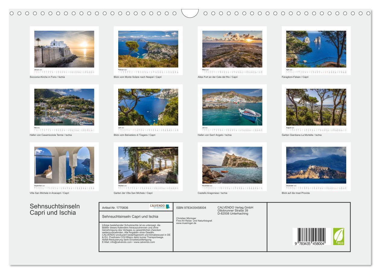 Bild: 9783435458004 | Sehnsuchtsinseln Capri und Ischia (Wandkalender 2025 DIN A3 quer),...