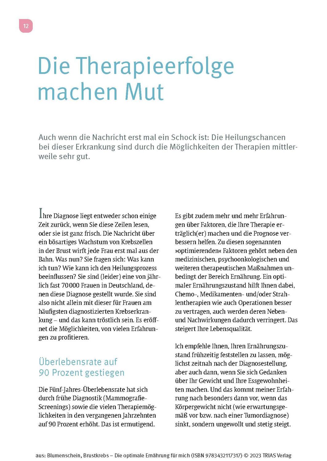 Bild: 9783432117317 | Brustkrebs - Die optimale Ernährung für mich | Birgit Blumenschein