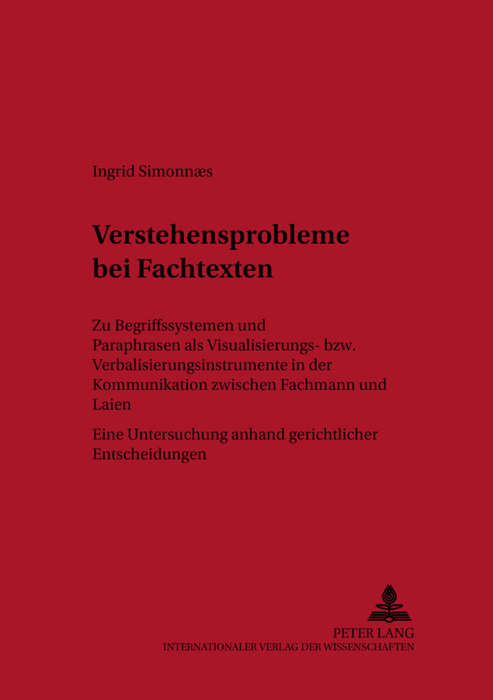 Cover: 9783631537640 | Verstehensprobleme bei Fachtexten | Ingrid Simonnaes | Taschenbuch