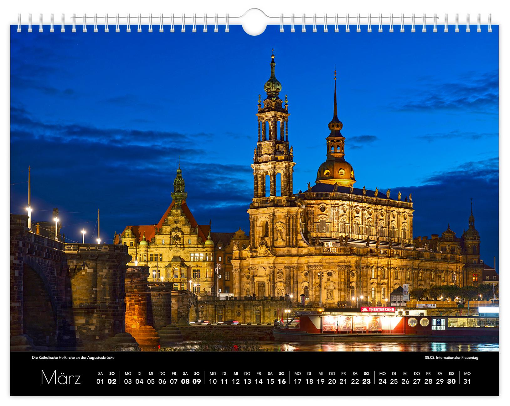 Bild: 9783910680586 | Kalender Dresden Elbflorenz 2025 | 40 x 30 cm schwarzes Kalendarium