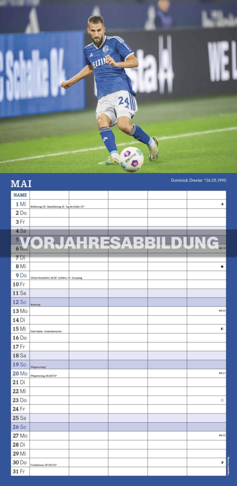 Bild: 4002725994455 | N NEUMANNVERLAGE - FC Schalke 04 2025 Fan-Timer, 22x45cm,...