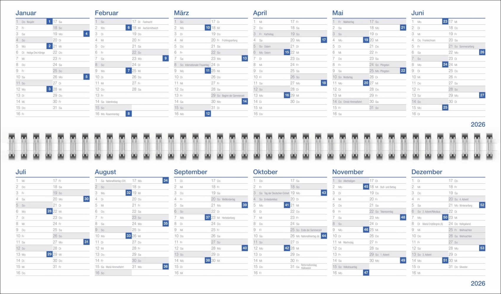 Bild: 9783756406494 | Wochenquerplaner, anthrazit 2025 | Kalender | Spiralbindung | 128 S.