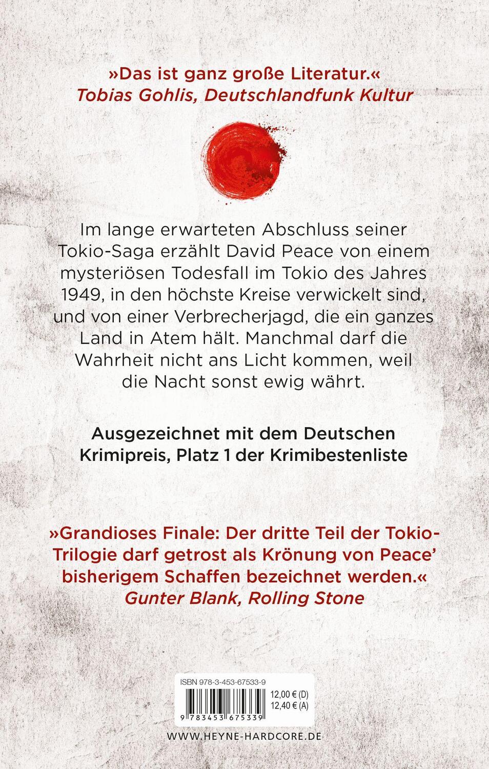 Bild: 9783453675339 | Tokio Neue Stadt | Roman | David Peace | Taschenbuch | Deutsch | 2022