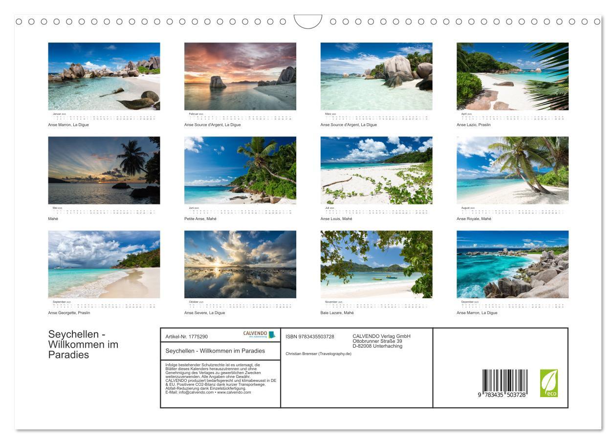 Bild: 9783435503728 | Seychellen - Willkommen im Paradies (Wandkalender 2025 DIN A3...