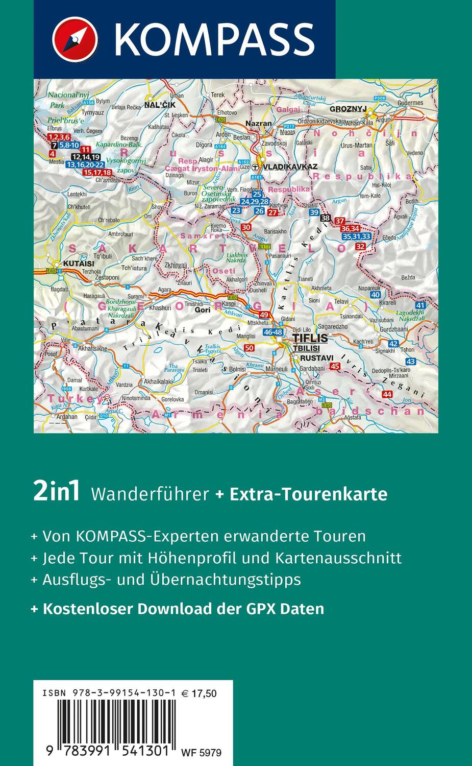 Rückseite: 9783991541301 | KOMPASS Wanderführer Georgien, Kaukasus, 50 Touren | Taschenbuch