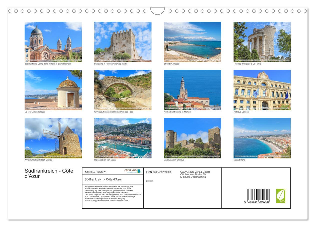 Bild: 9783435269228 | Südfrankreich - Côte d¿Azur (Wandkalender 2025 DIN A3 quer),...