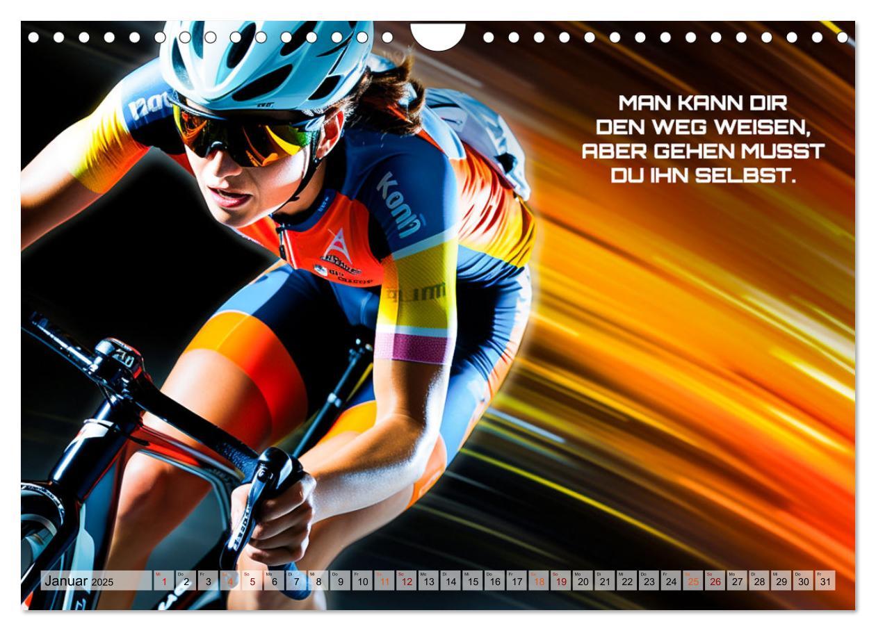 Bild: 9783383849916 | Rennrad und Motivation (Wandkalender 2025 DIN A4 quer), CALVENDO...