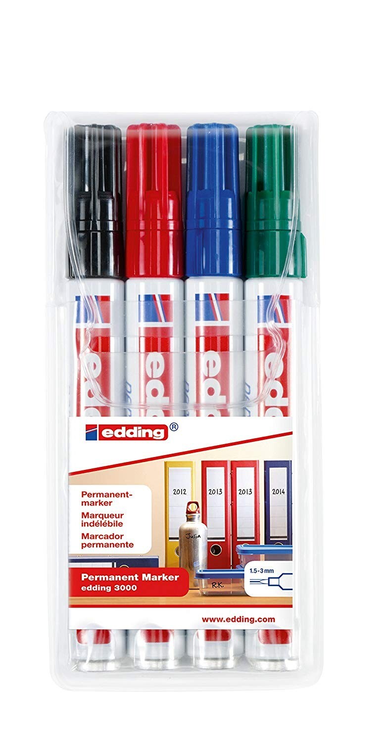 Cover: 4004764789900 | edding 3000 Permanentmarker, 1,5-3mm, 4er Set | edding 3000 | 4-3000-4