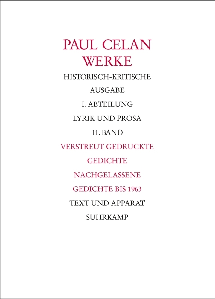 Cover: 9783518418505 | Verstreut gedruckte Gedichte, Nachgelassene Gedichte bis 1963 | Celan