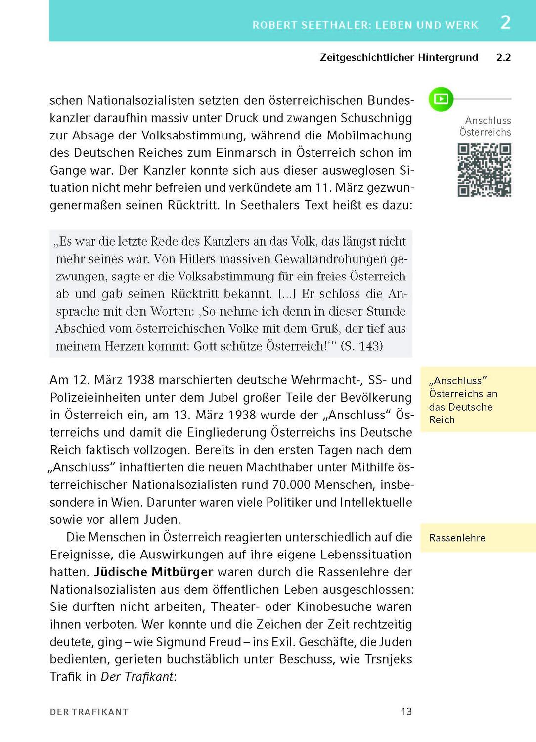 Bild: 9783804420830 | Der Trafikant - Textanalyse und Interpretation | Robert Seethaler