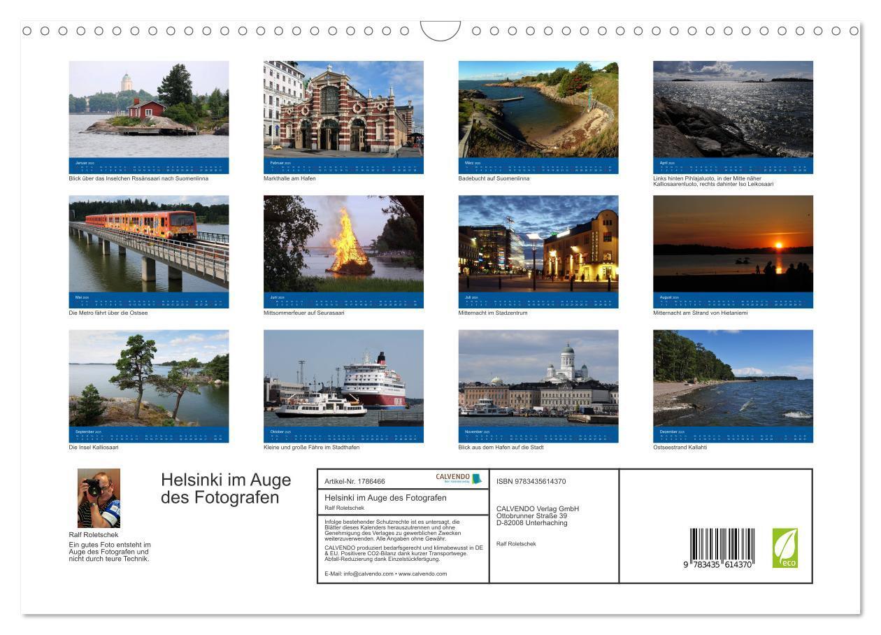 Bild: 9783435614370 | Helsinki im Auge des Fotografen (Wandkalender 2025 DIN A3 quer),...