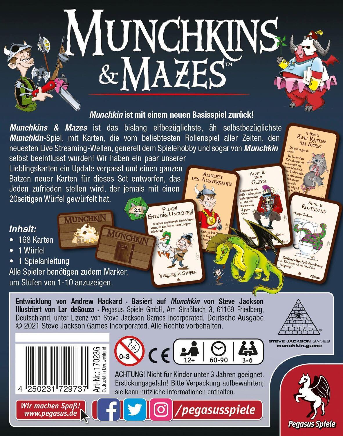 Bild: 4250231729737 | Munchkin & Mazes | Spiel | Deutsch | 2021 | Pegasus Spiele GmbH