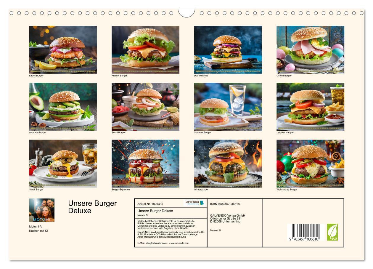 Bild: 9783457036518 | Unsere Burger Deluxe (Wandkalender 2025 DIN A3 quer), CALVENDO...