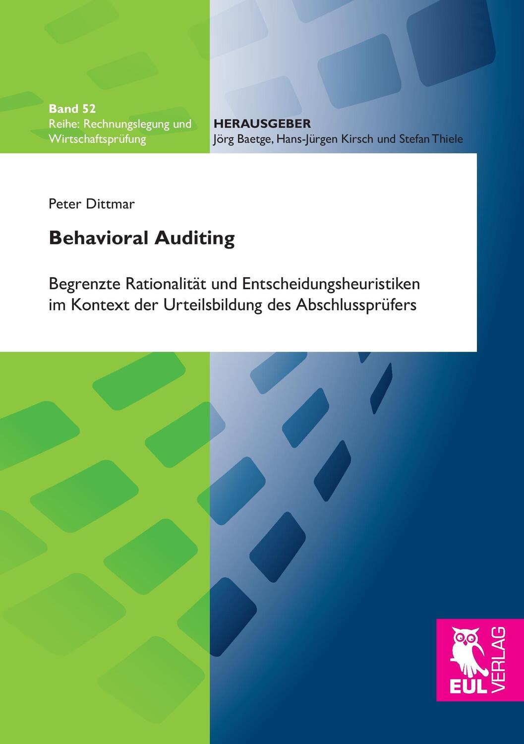 Cover: 9783844104189 | Behavioral Auditing | Peter Dittmar | Taschenbuch | Paperback | 320 S.