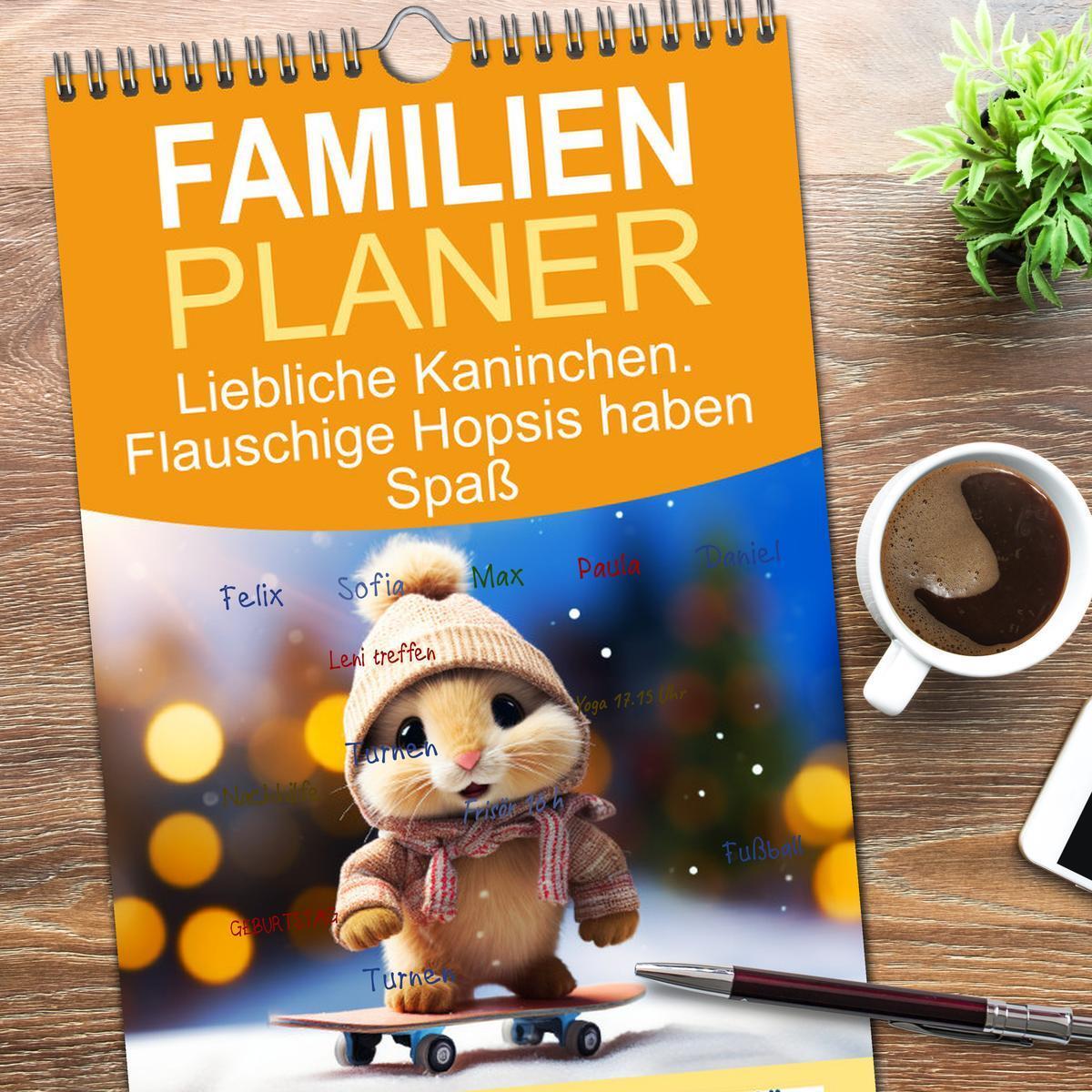 Bild: 9783457133811 | Familienplaner 2025 - Liebliche Kaninchen. Flauschige Hopsis haben...