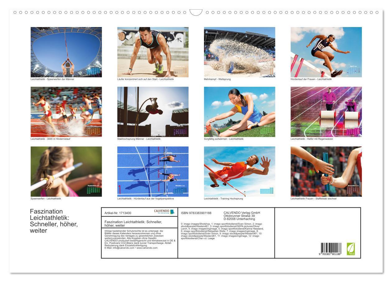 Bild: 9783383901188 | Faszination Leichtathletik: Schneller, höher, weiter (Wandkalender...