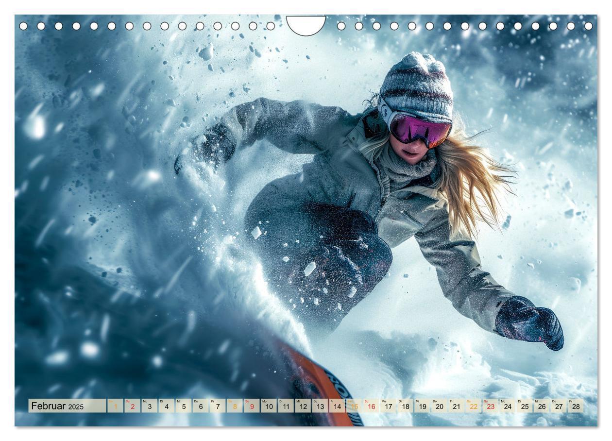 Bild: 9783383776960 | Snowboarden - tolle Momente (Wandkalender 2025 DIN A4 quer),...