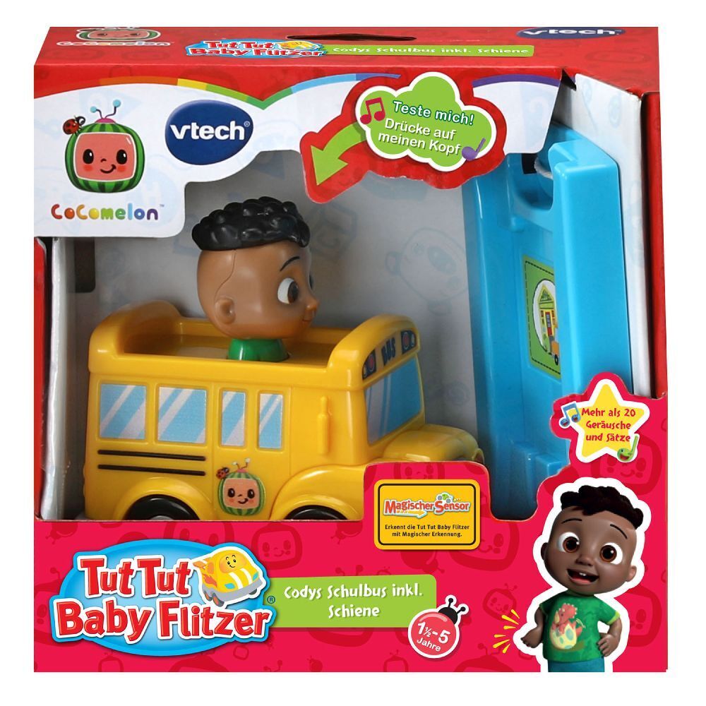 Bild: 3417765580048 | Tut Tut Baby Flitzer - CoComelon Codys Schulbus inkl. Schiene | Stück