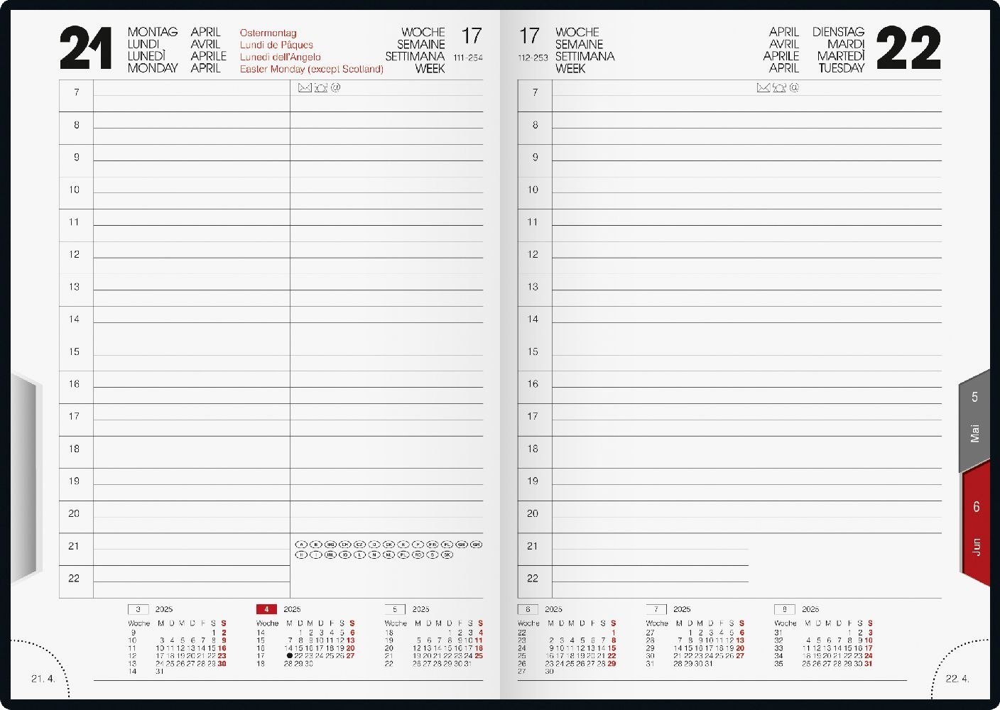 Bild: 4003273785670 | Buchkalender Modell ROMA 1 (2025) | 1 Seite = 1 Tag, A5 | Kalender