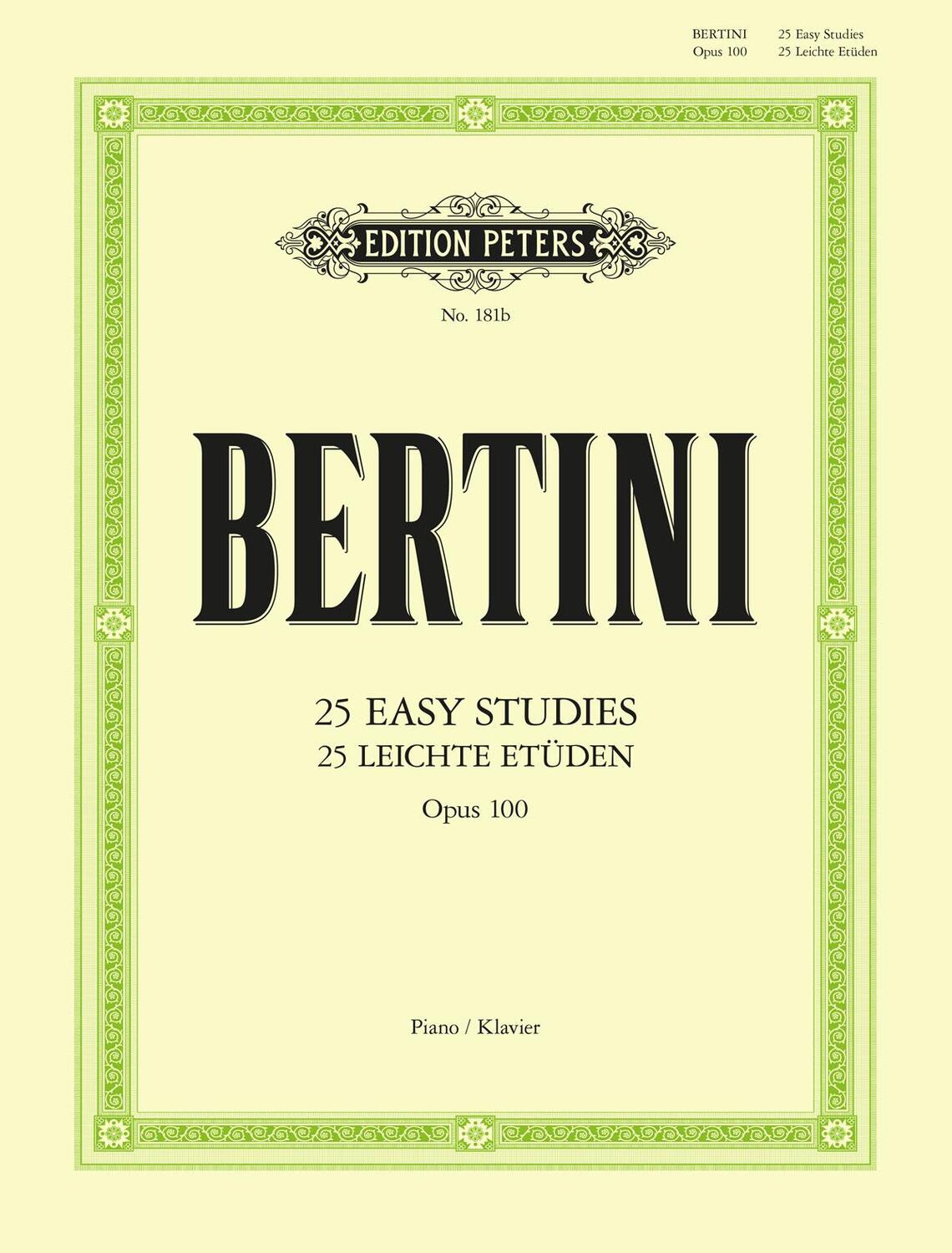 Cover: 9790014002466 | 25 Easy Studies Without Octaves Op. 100 | Henri Bertini | Taschenbuch