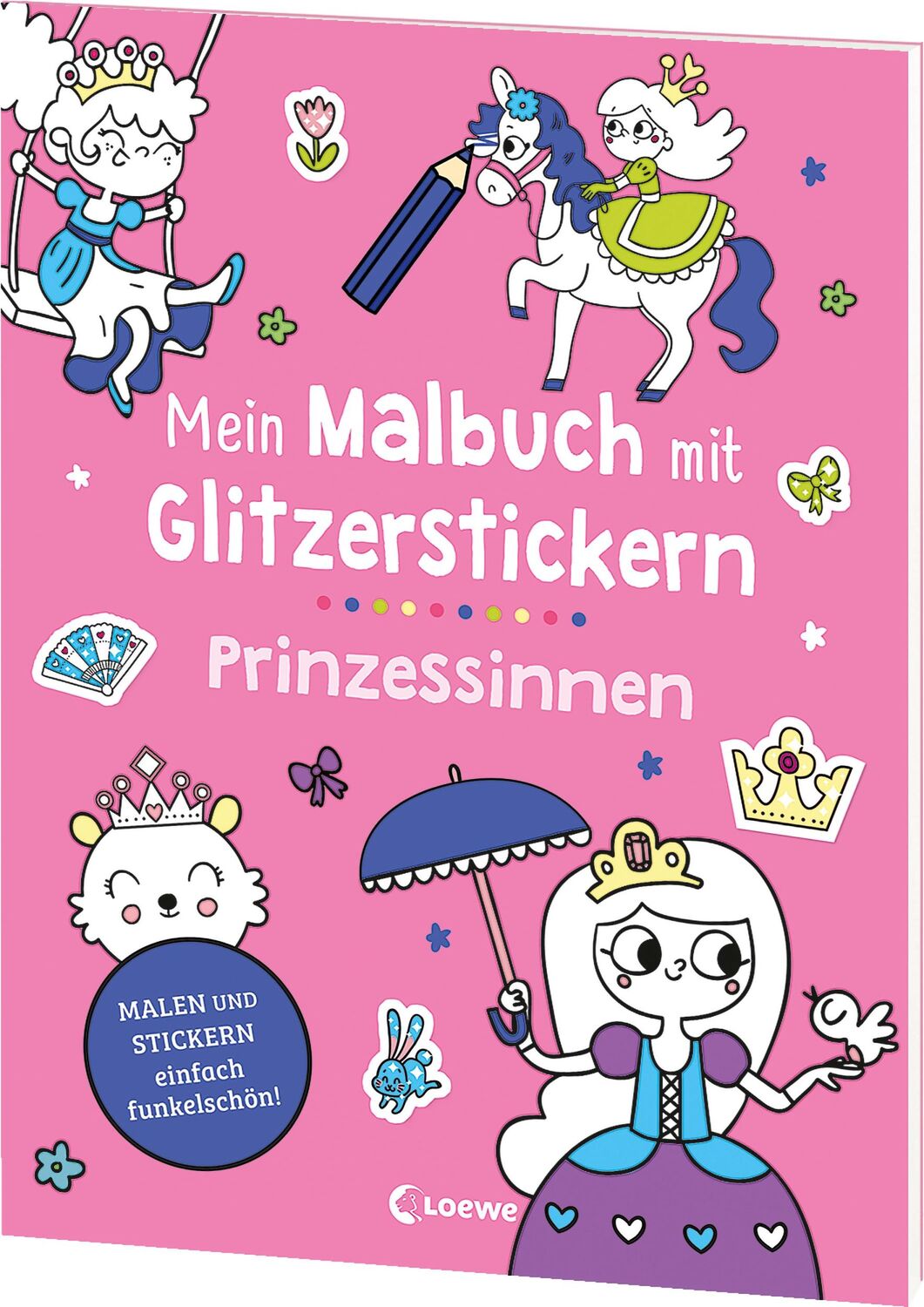 Cover: 9783743216105 | Mein Malbuch mit Glitzerstickern - Prinzessinnen | Loewe Kreativ