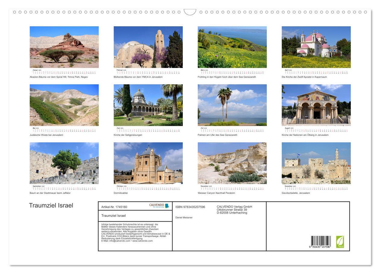 Bild: 9783435207596 | Traumziel Israel (Wandkalender 2025 DIN A2 quer), CALVENDO...