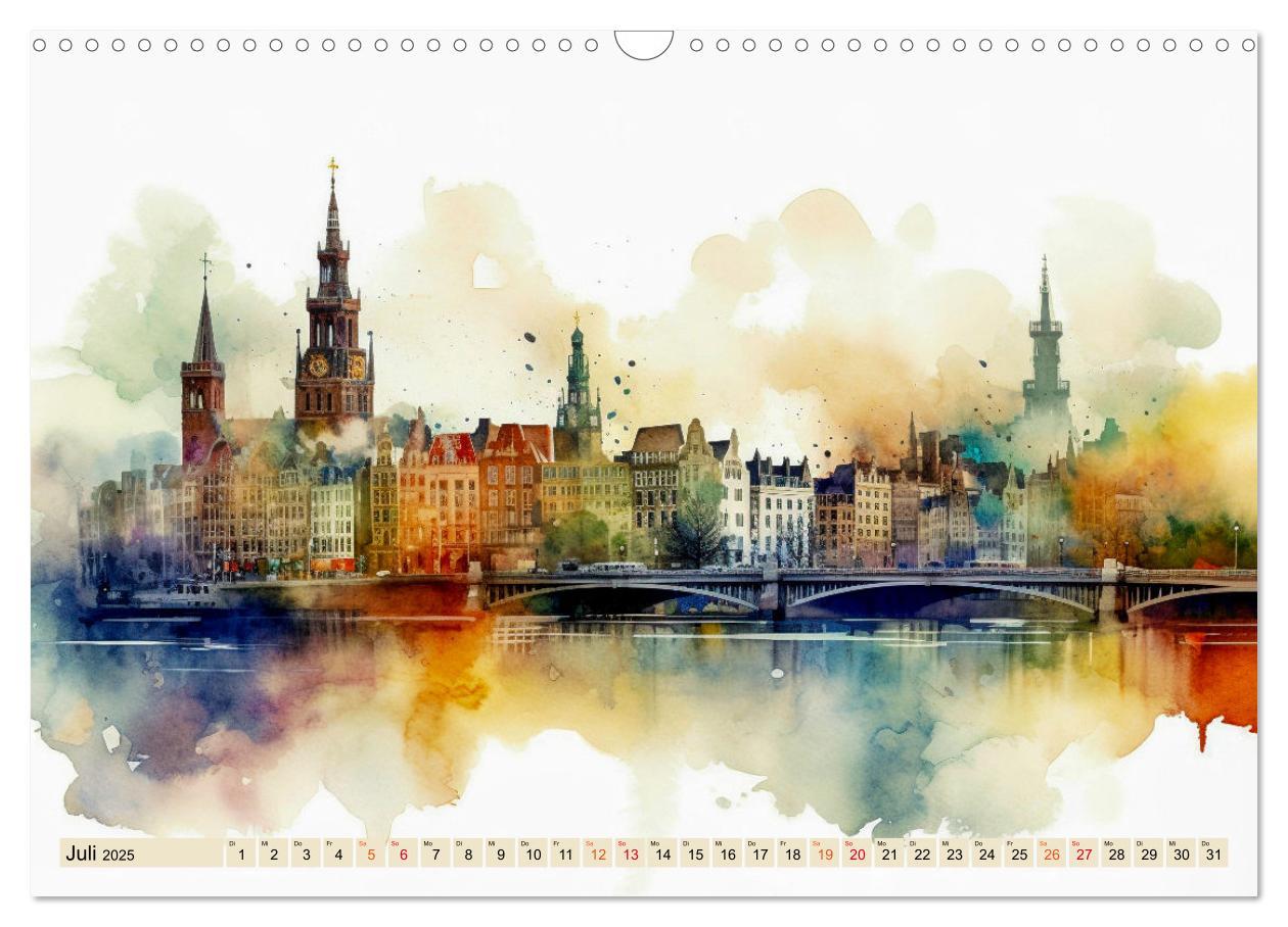 Bild: 9783383897634 | Skylines - bunte Städte (Wandkalender 2025 DIN A3 quer), CALVENDO...